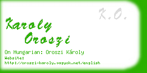 karoly oroszi business card