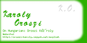 karoly oroszi business card